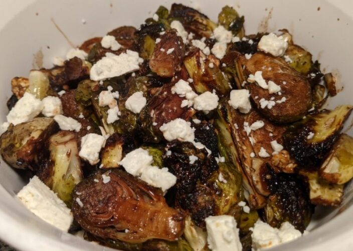 Garlic Feta Brussels Sprouts