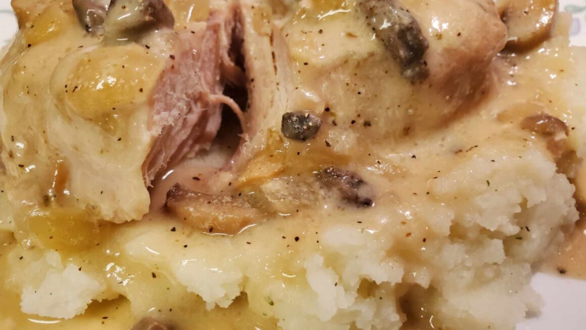 Slow Cooker Creamy Mushroom Pork Chops